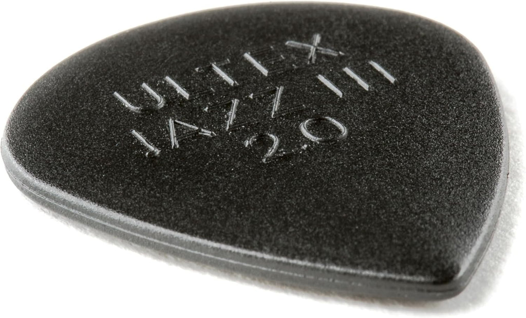 Jim Dunlop Ultex Jazz III professional grade heavy gauge pick side profile depth view
