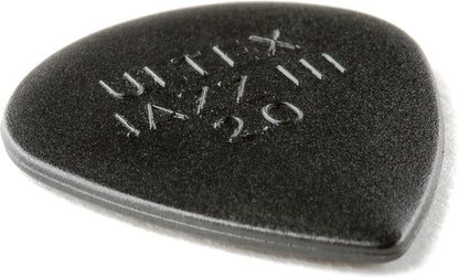 Jim Dunlop Ultex Jazz III professional grade heavy gauge pick side profile depth view