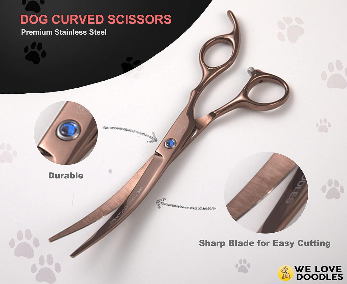 We Love Doodles metal pet grooming comb for detangling curly poodle fur