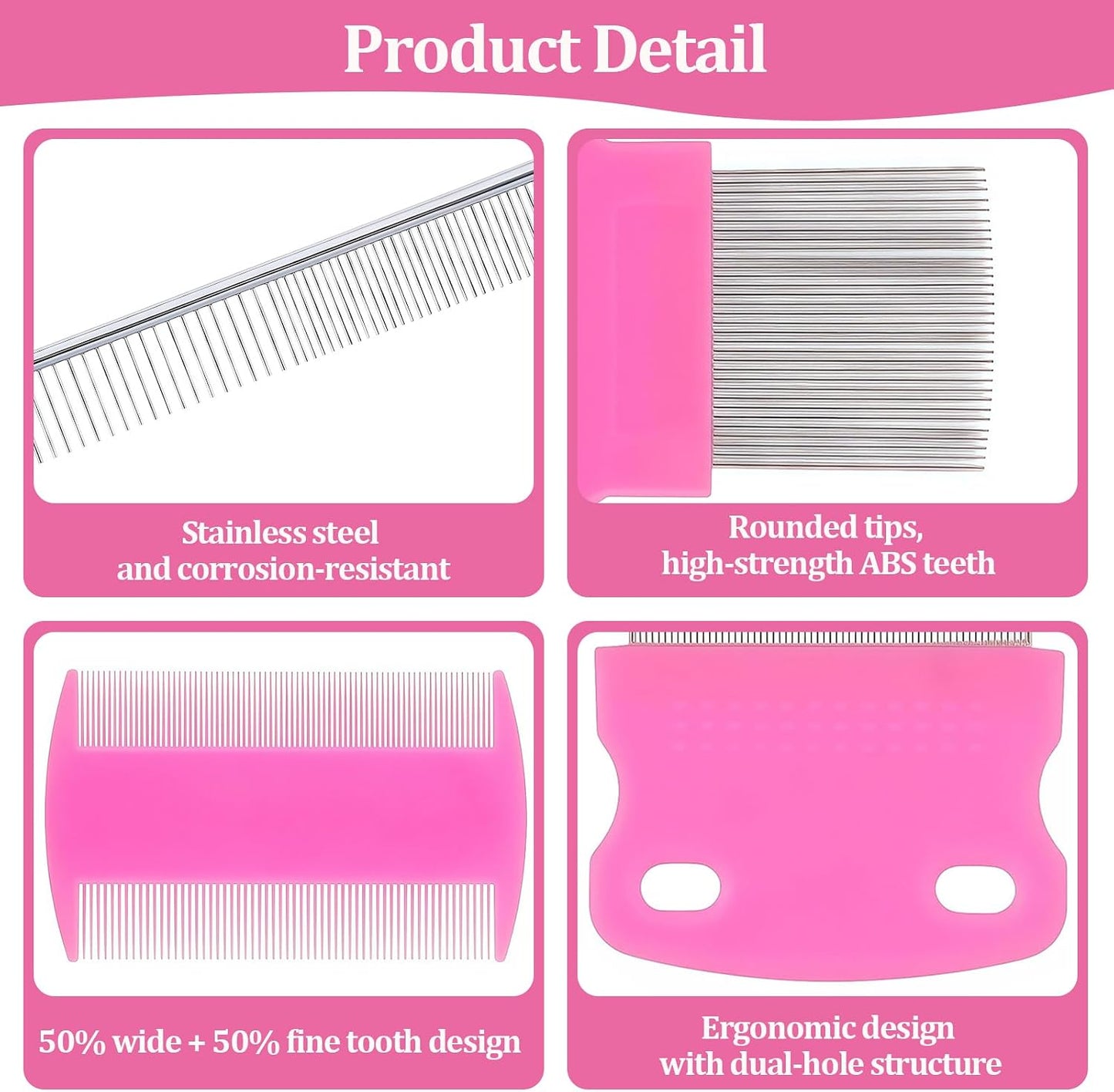 Close up of Creztail grooming comb rounded teeth