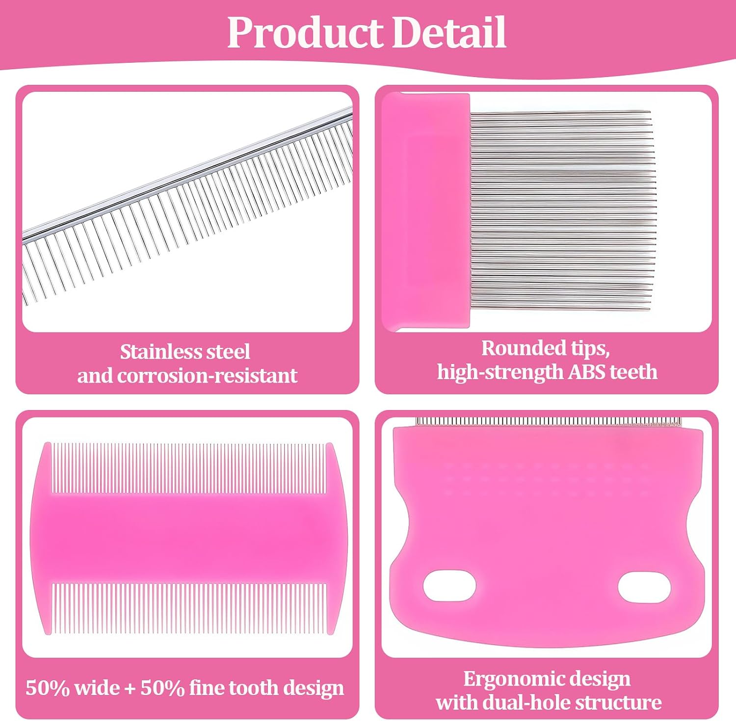Close up of Creztail grooming comb rounded teeth