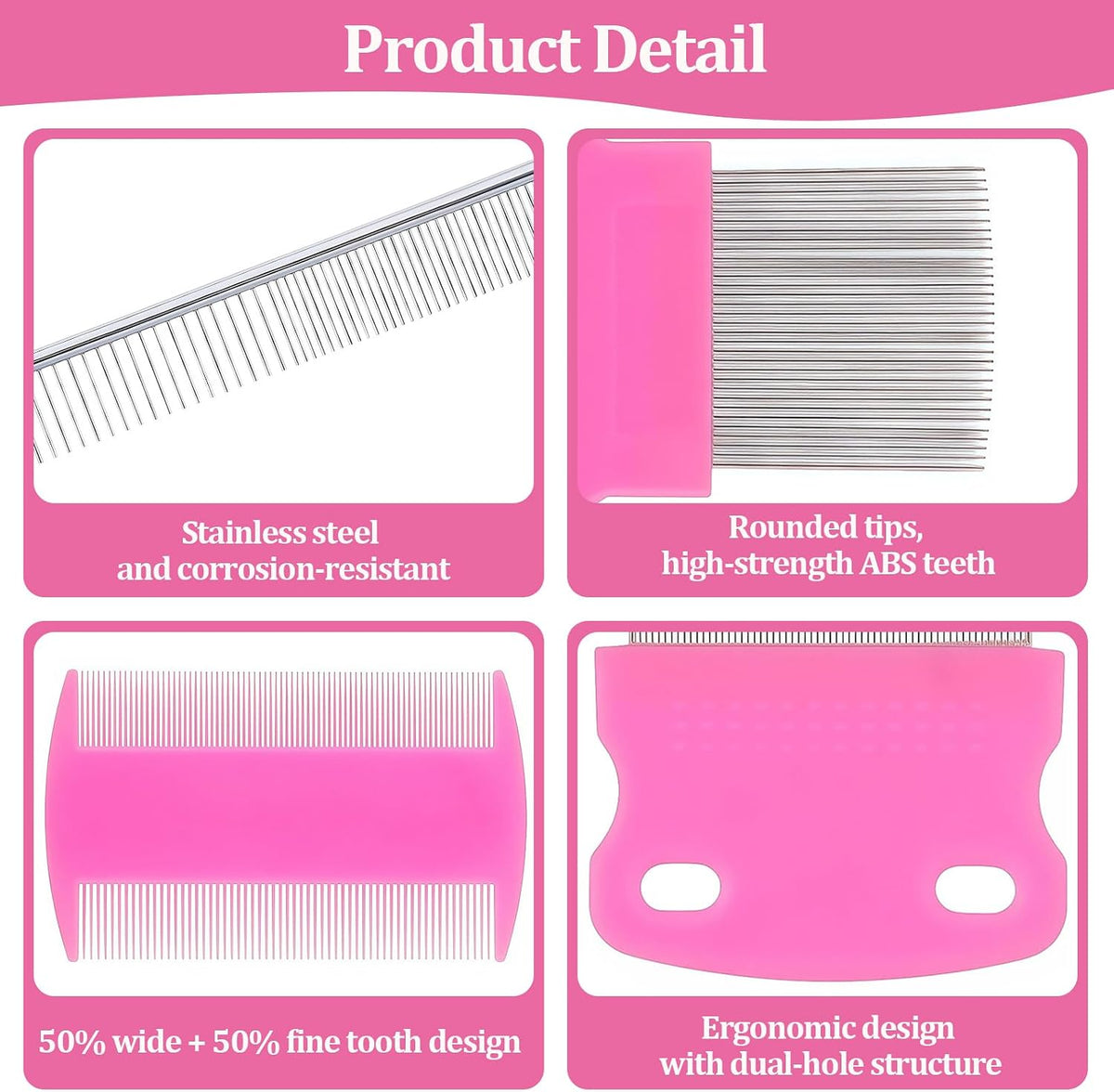Close up of Creztail grooming comb rounded teeth