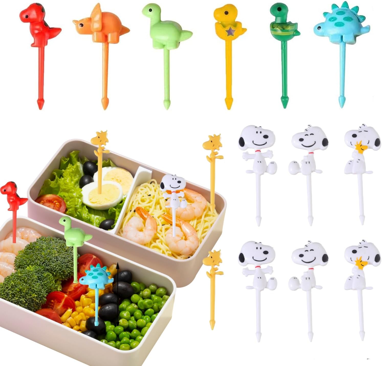 Kaishane kids animal food picks front view for lunch boxes