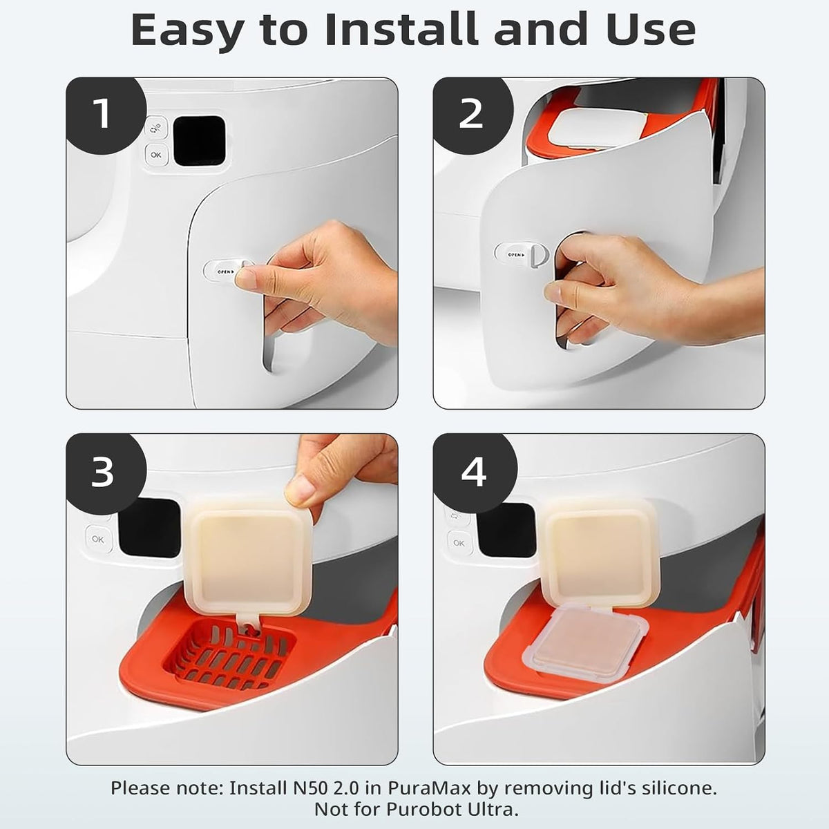 Waatoos pet odor remover tablets compatible with smart self cleaning cat toilets.