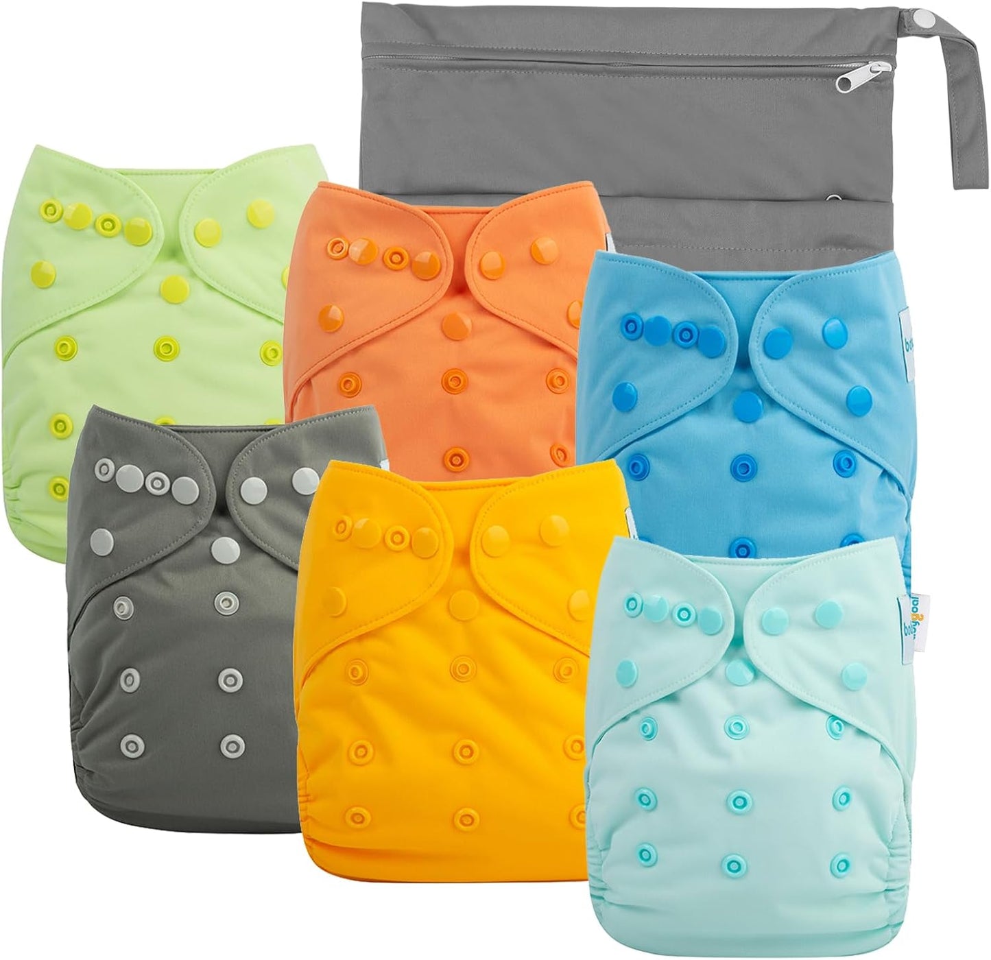 Babygoal cloth diaper covers 6 pack front view