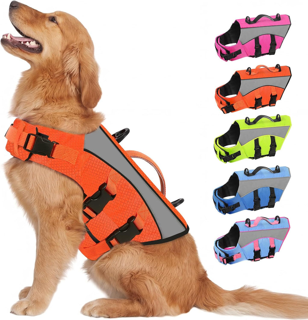 Queenmore Small Dog Life Vest for Swimming with Superior Buoyancy and Rescue Handle, Reflective High Flotation Dog Life Jacket for Spring Summer Pool, Puppy Preserver for Boating, Blue, S - Image 9