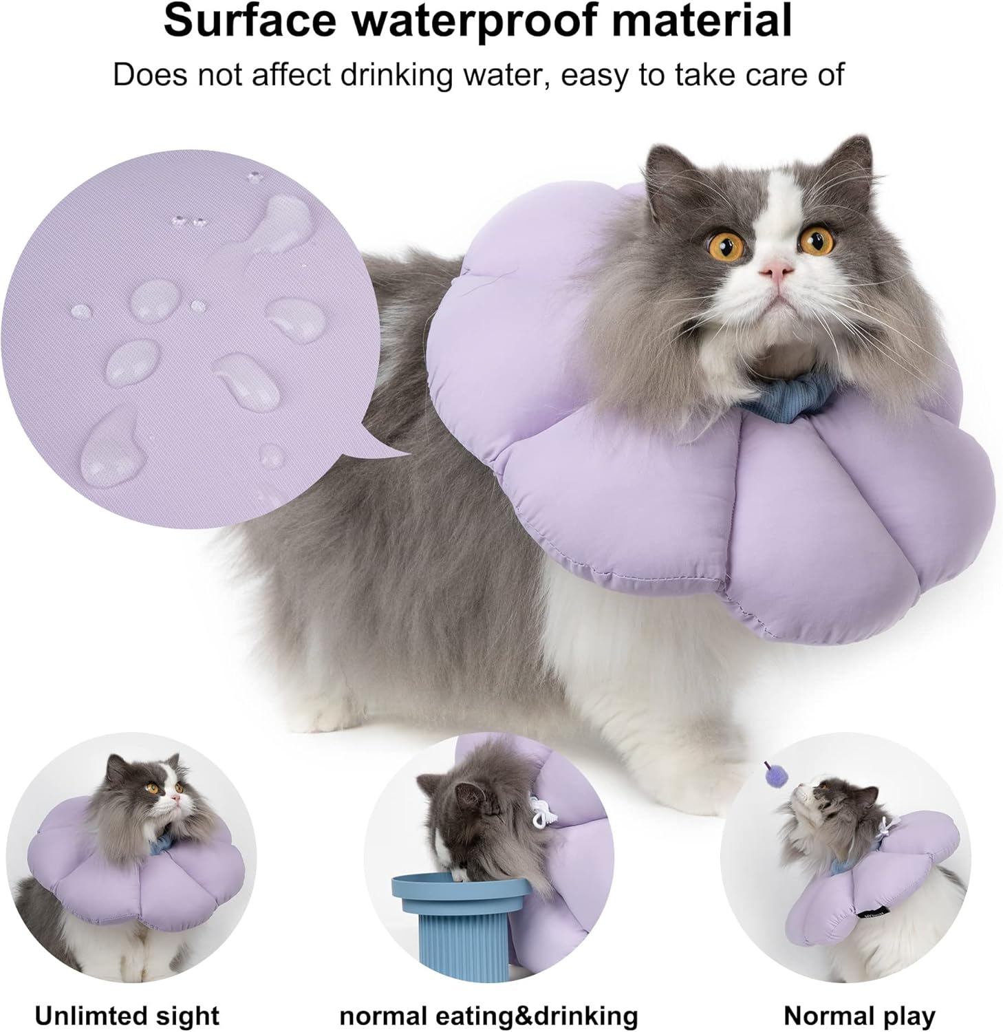 H HIDREAM water resistant Elizabethan recovery collar for pet post surgery care