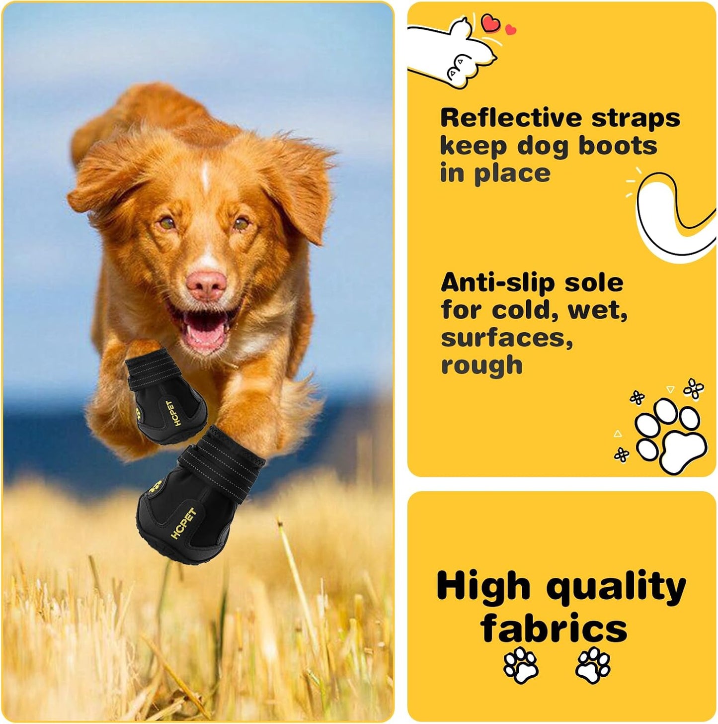 Adjustable strap system on Hcpet dog booties
