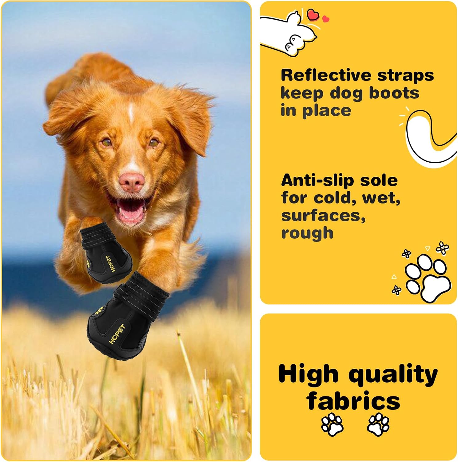 Adjustable strap system on Hcpet dog booties