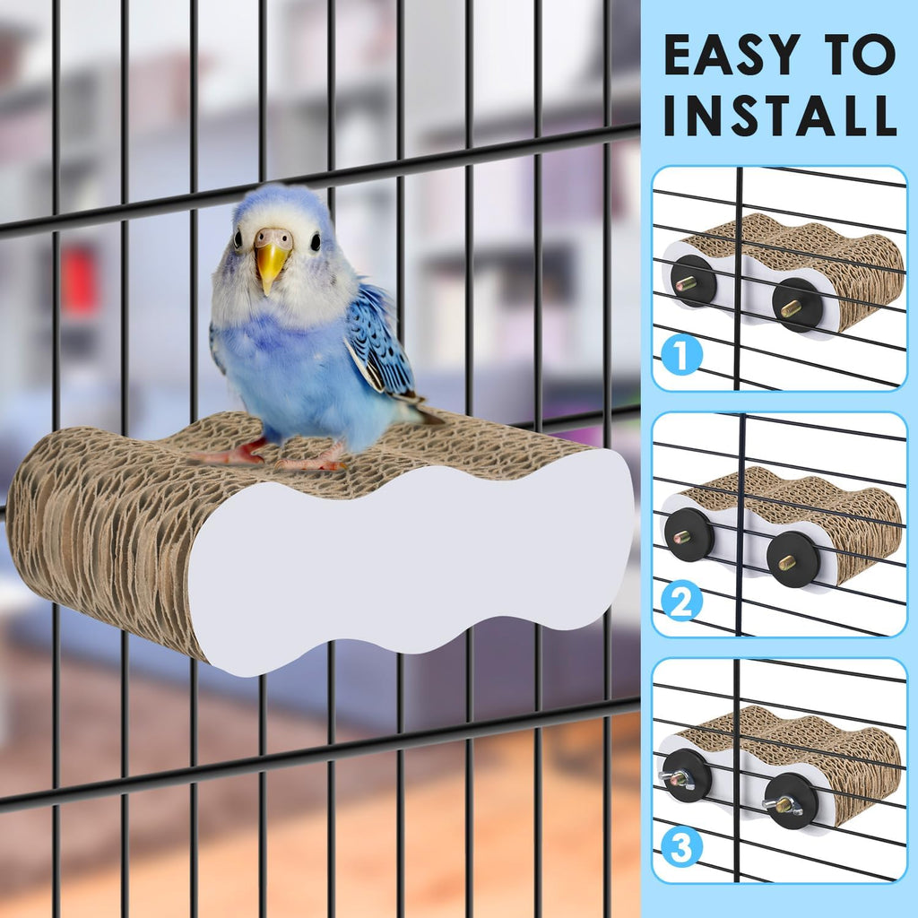 KATUMO parakeet shredder toy mounted on wire bars