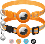 2 Pack Airtag Cat Collar Breakaway with Bell,Reflective Kitten Collar with Apple Airtag Cat Collar Holder,Adjustable 7-12In,Safety Buckle for Girl Boy Cats,Pet Supplies,Accessories,Gifts (Pink) - Image 11