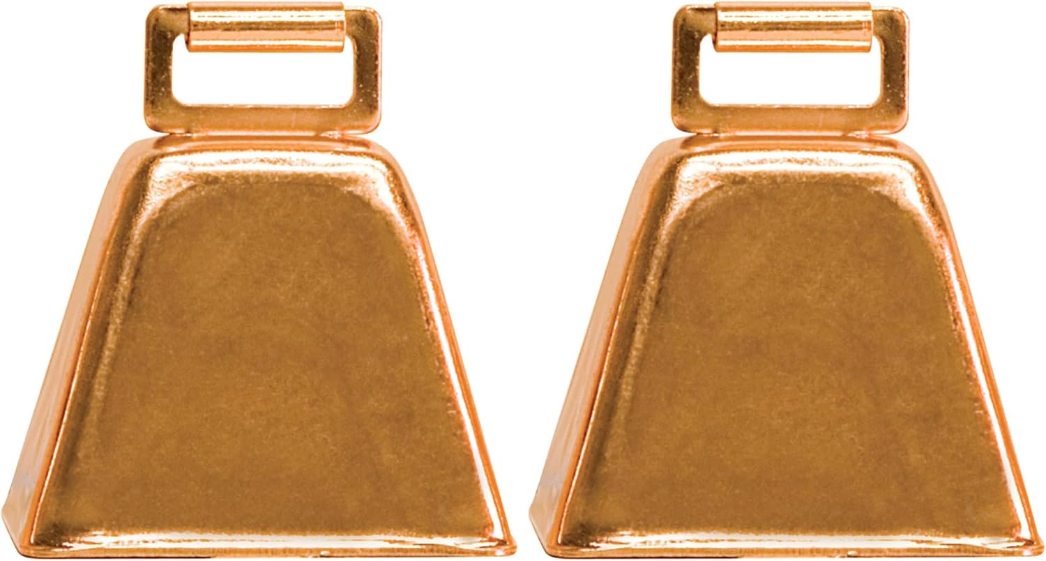 Product packaging and full profile of the Weaver Livestock copper-plated tracking bell for sheep and goats.