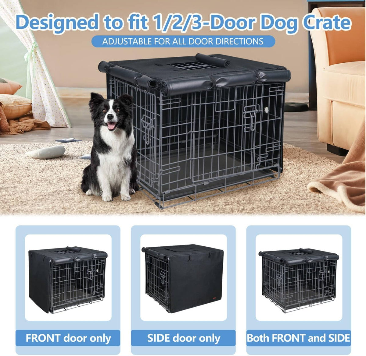 Heavy duty windproof dog kennel enclosure for indoor and outdoor use