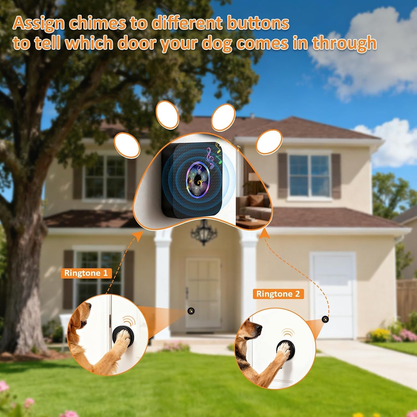 Side profile of the waterproof Ownpets doorbell transmitter.