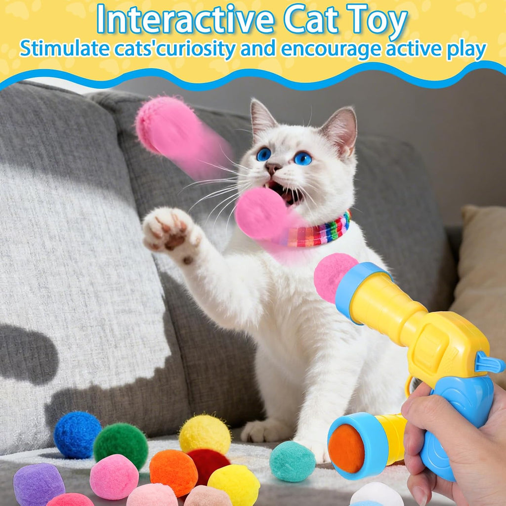 Two Mity Rain cat ball launchers side by side
