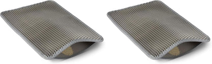Grey honeycomb design cat litter mat measuring 15 Inches by 24 Inches