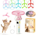Orebog cat fetch toy launcher front view white interactive pet accessory