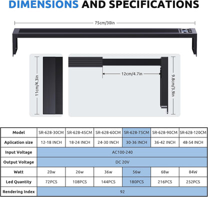 Seaoura dual-layer aluminum housing for efficient aquarium light heat dissipation.
