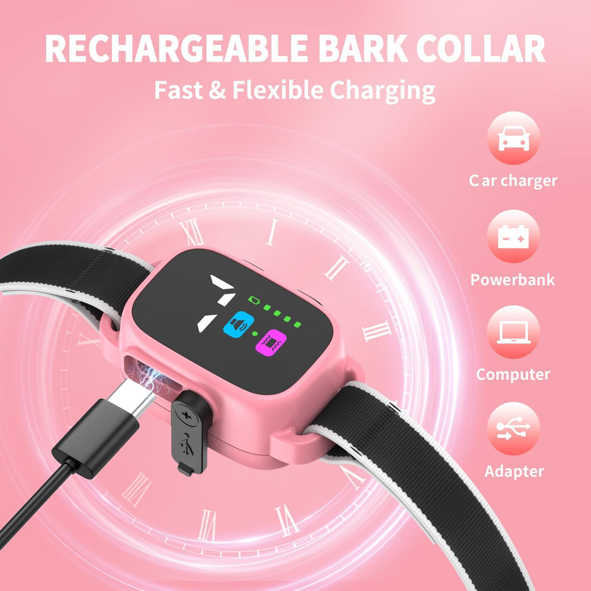 Ricivi anti-bark collar charging port and waterproof seal