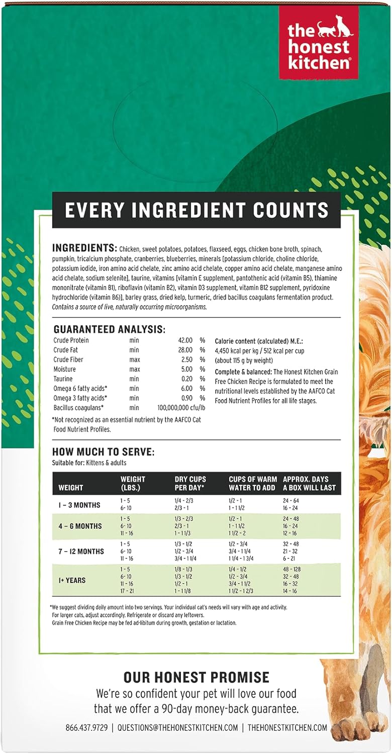 The Honest Kitchen Human Grade Dehydrated Grain Free Chicken Cat Food 4 Pound (Pack of 1) - Image 2