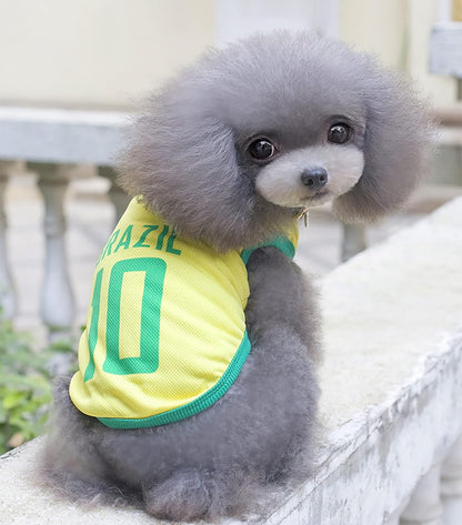 CyberLiving dog football shirt breathable mesh texture