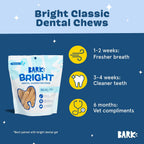 Close up of Barkbox Bright dental chew stick texture and ridges