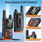 Adjustable nylon dog training collar with safe conductive contact tips on the receiver.