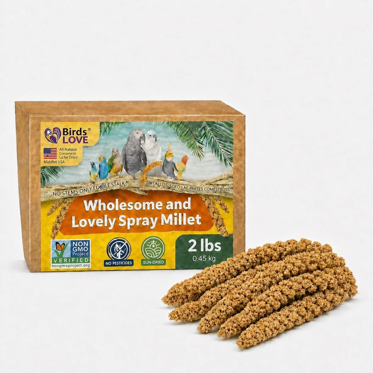 Birds LOVE 5 LB Wholesome Spray Millet for Birds - USA Grown,Non-GMO, Natural Sun-Dried Millet Sprays - Thick Seed-Rich Clusters for Parakeets, Budgies, Cockatiels, Conures, Finches & Parrots - Image 10
