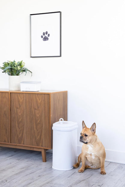 Ubbi Pet Waste Pail, Odor-Locking Cat Litter Disposal System, Stainless Steel Pet Waste Can with Safety Lock & Scoop, No Special Bags Required, White - Image 10