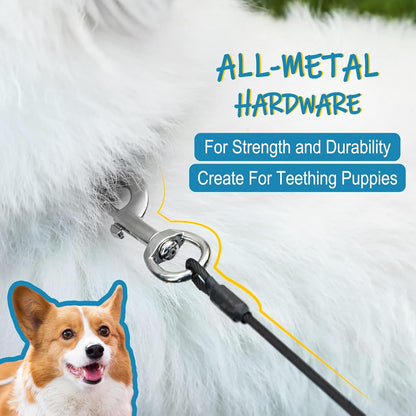 Durable chew resistant steel wire dog leash for large breeds