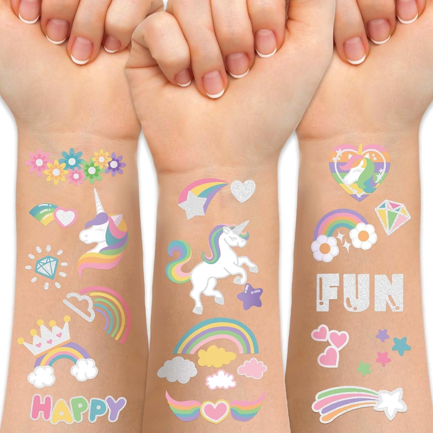 Yazhiji kids temporary tattoo unicorn collection front view