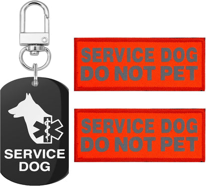 Service Dog Patches 2Pcs, Servcie Dog ID Tag Easily Attach to Collar, Harness, Vest (Medium- 1.18 x 4.33) - Image 13