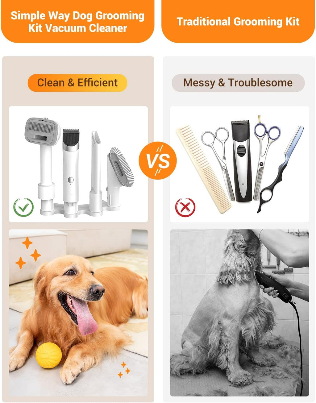 Simple Way pet vacuum base unit highlighting the three adjustable suction levels