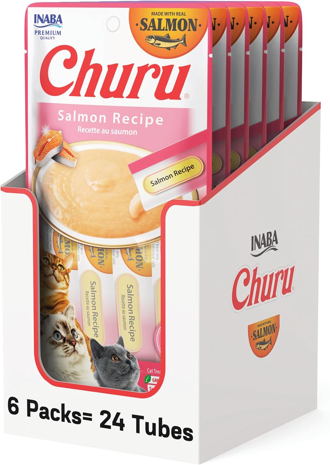 INABA Churu Cat Treats, Lickable, Squeezable Creamy Pure Cat Treat with Green Tea Extract & Taurine, 0.5 Ounces Each Tube, 24 Tubes (4 per Pack), Chicken Recipe - Image 9