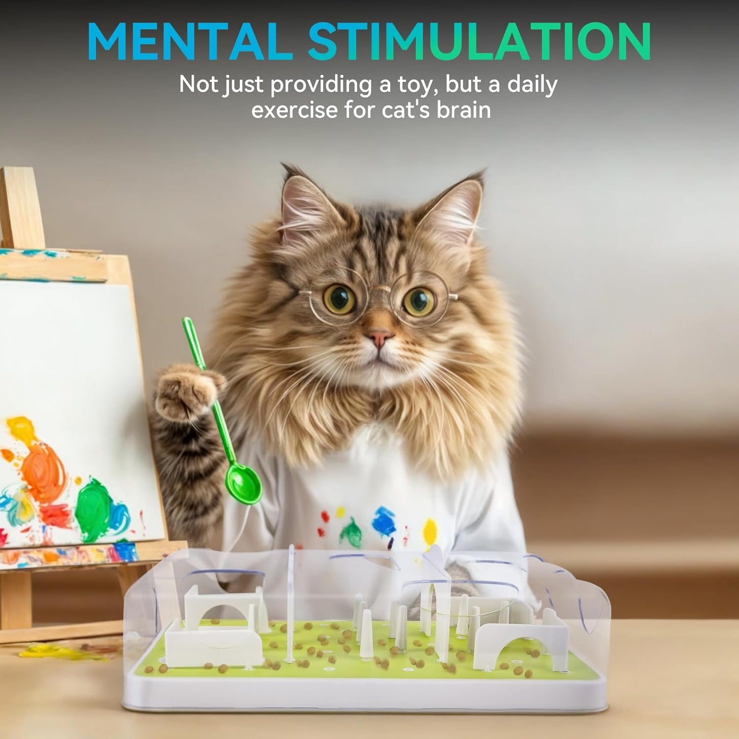 USA imported All For Paws cat food treat dispenser maze for indoor cat mental stimulation