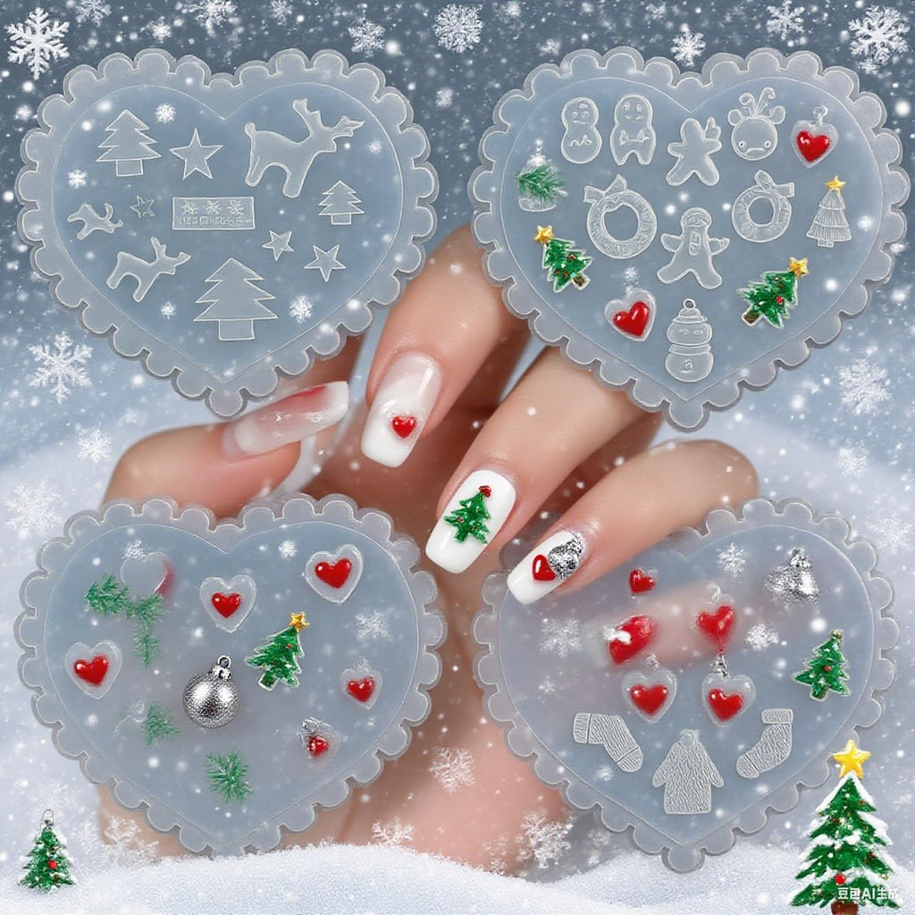 Pizadix Christmas silicone nail art molds front view