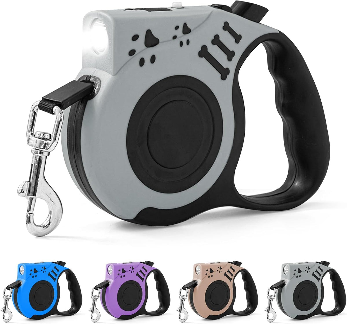Retractable Dog Leash with USB Rechargeable Flashlight for Night Walks, 16FT Automatic Telescopic Tractor Dog Leash for Small and Medium Dogs, Purple - Image 12