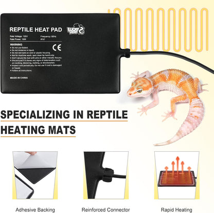 Terrarium setup diagram showcasing correct placement of the LUCKY HERP temperature sensor probe