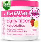 Belli Welli fiber supplement powder strawberry lemonade front view container