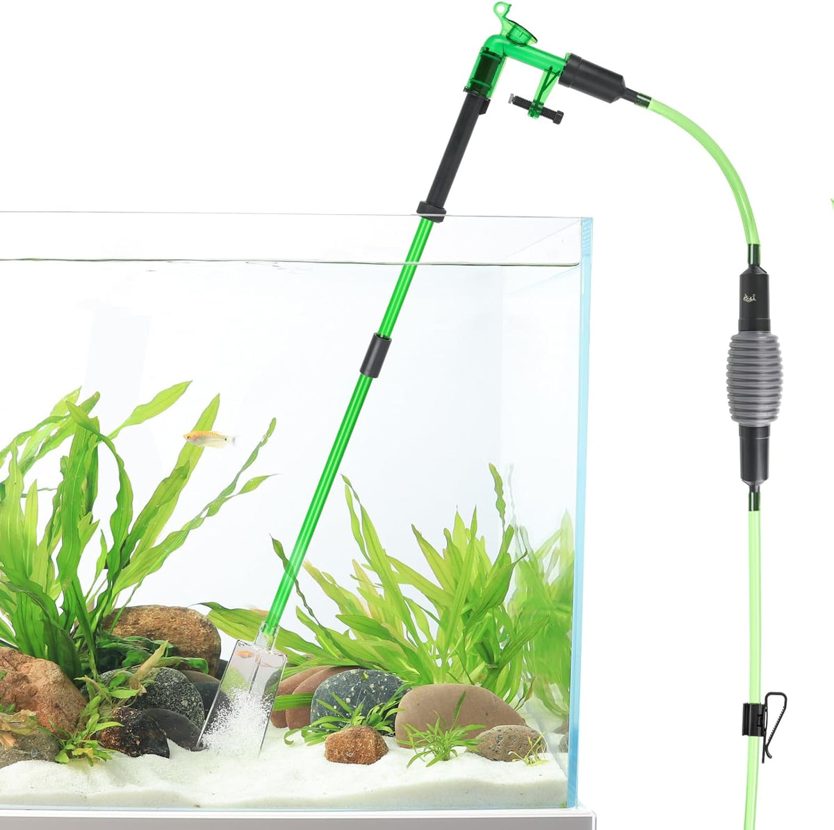 AQQA Aquarium Siphon Gravel Vacuum and water changer kit front view