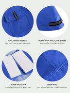 Haloumoning waterproof puppy coat view of the functional storage pocket for treats
