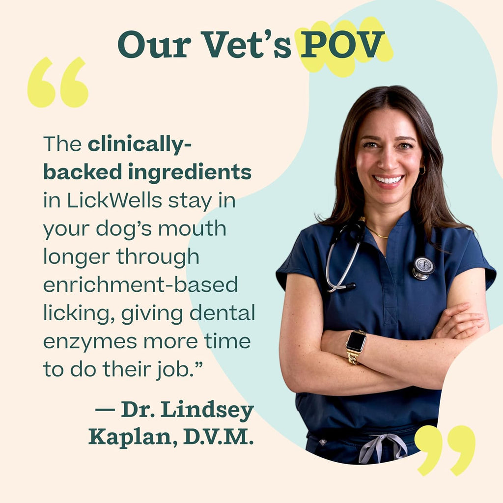 USA imported doggy breath freshener and dental cleaning pouch.