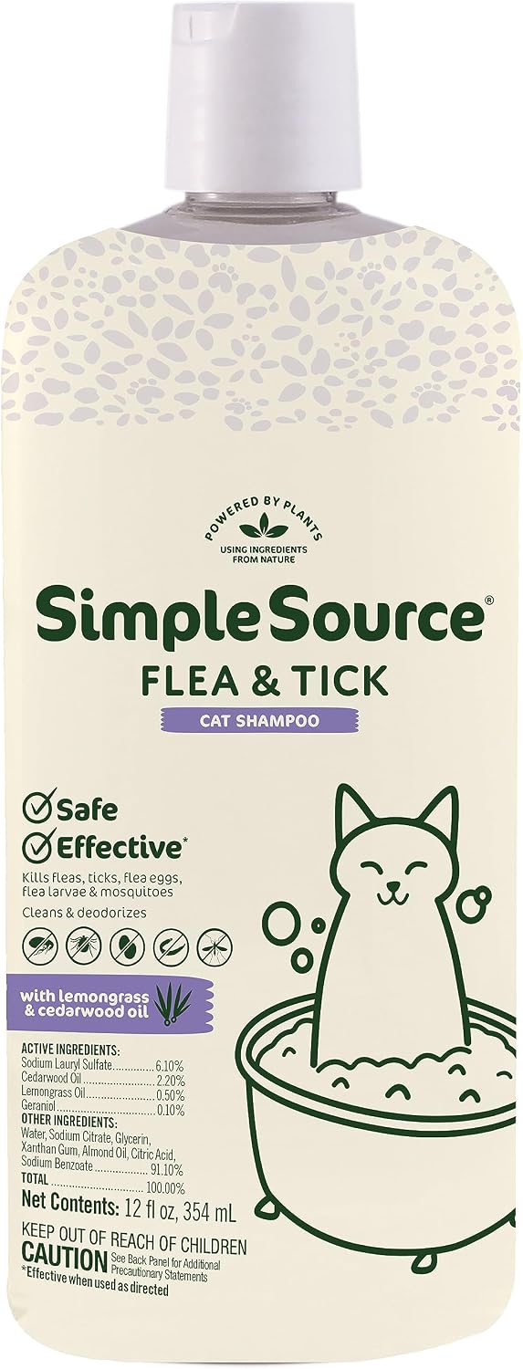 SimpleSource twelve ounce pest removal dog wash back packaging instructions