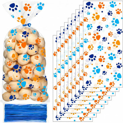 Blulu 100 Pieces Dog Treat Bags Puppy Party Favor Pet Paw Cone Cellophane Bags Candy Heat SealableDog Paw Gift with 100 Pieces Silver Twist Ties for Pet Cat Treat Party Favor(Black) - Image 11