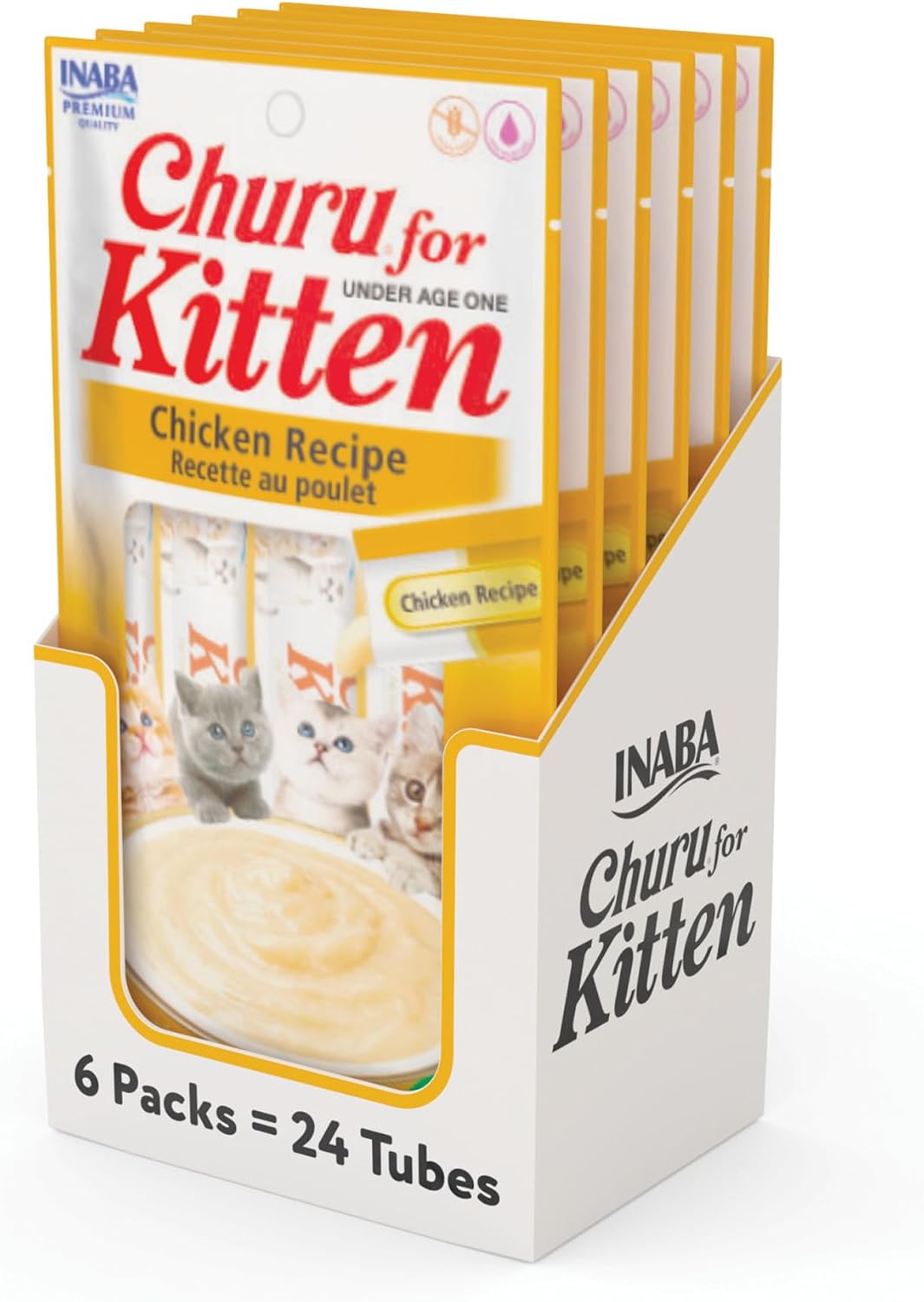Variety pack of Inaba Churu showing Tuna and Chicken labels