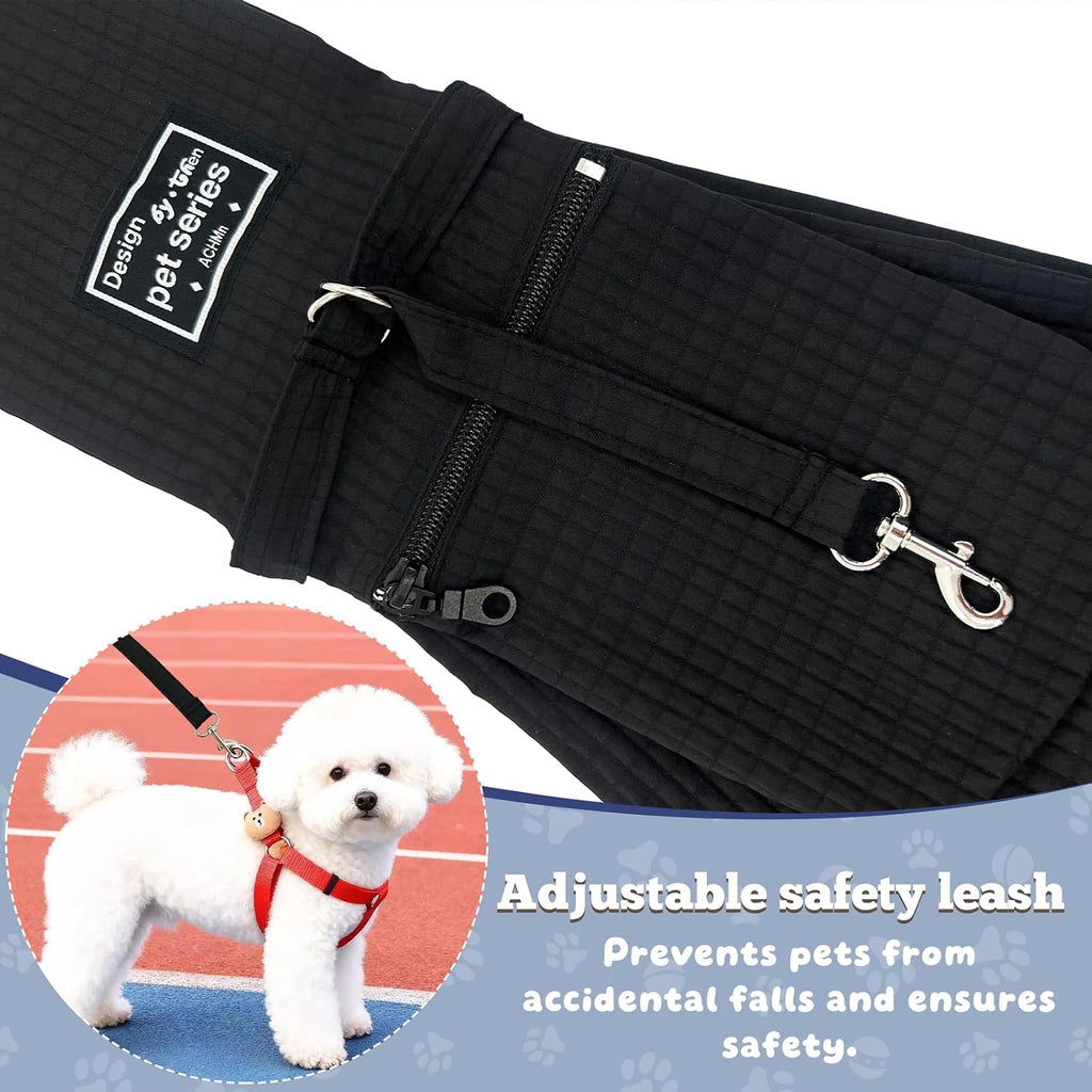 Close up of secure buckle on Axearte hands free dog sling