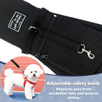 Close up of secure buckle on Axearte hands free dog sling