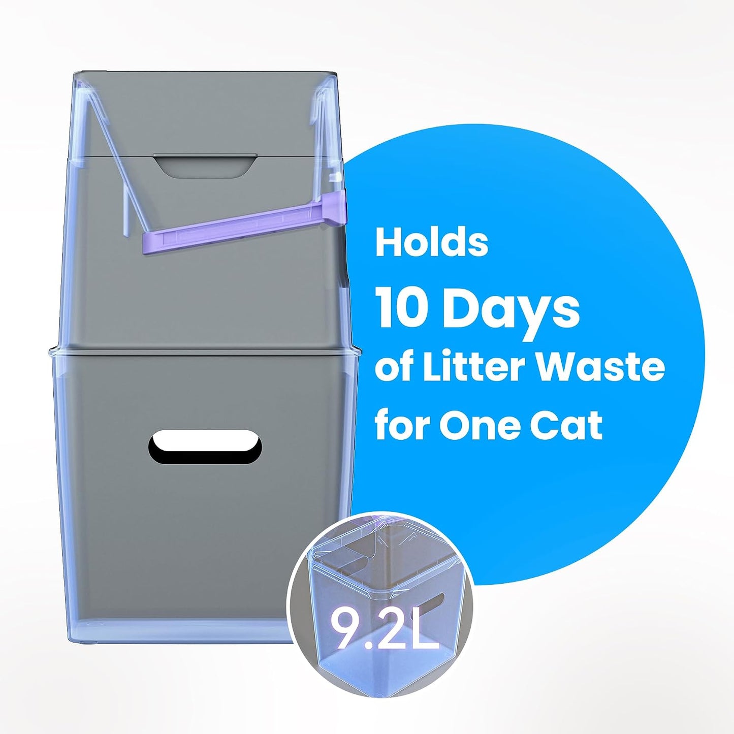 Neakasa PooGuard litter bin with open lid showing wide opening