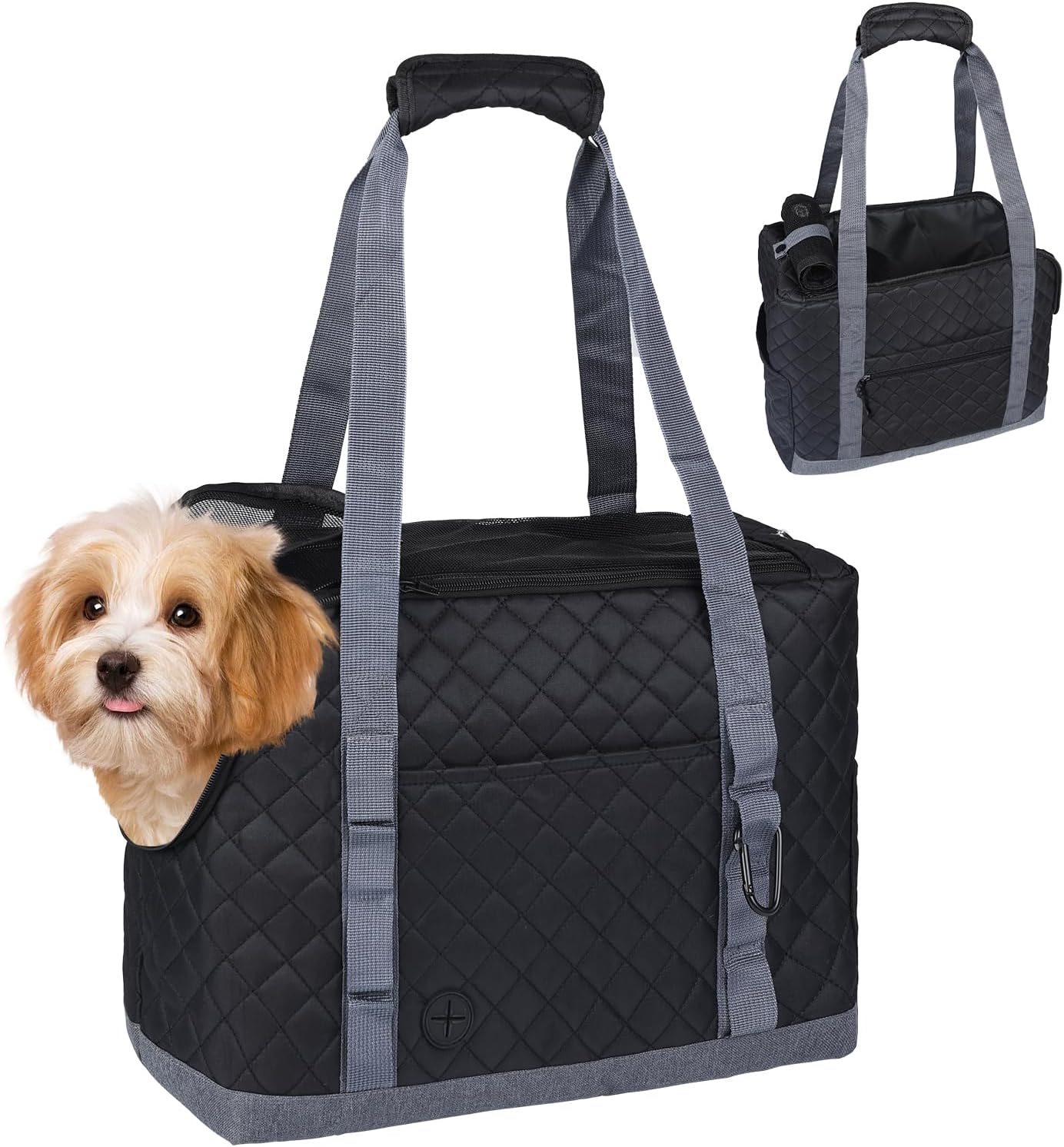 Ruonarier dog carrier purse black front view