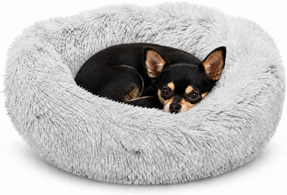 Whiskers & Friends Cat Beds for Indoor Cats, Fluffy Calming Donut Cat Bed, Small Dog Bed Washable - Orthopedic Soft Plush Pet Beds Sized for Kitten to Large Cats & Puppy to Small Dogs - Navy Grey 20'' - Image 14